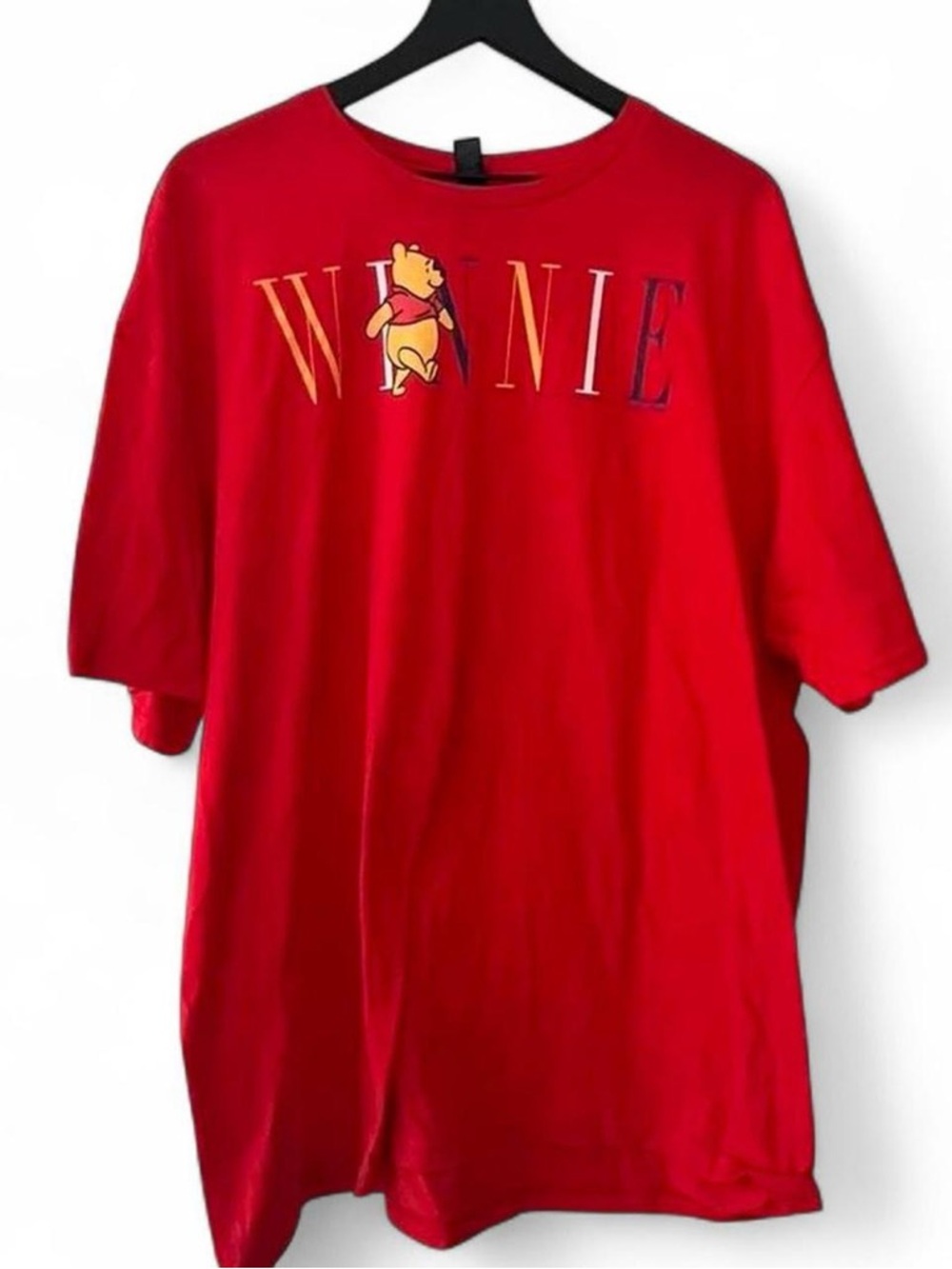 Disney Red Winnie the Pooh Logo Tee